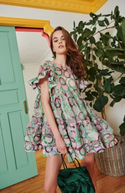 Coral Dress Green>Celia B Clearance
